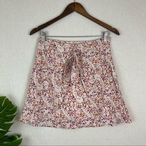 Sage the Label Pink Floral Faux Tie Front Skirt (Sz Small)